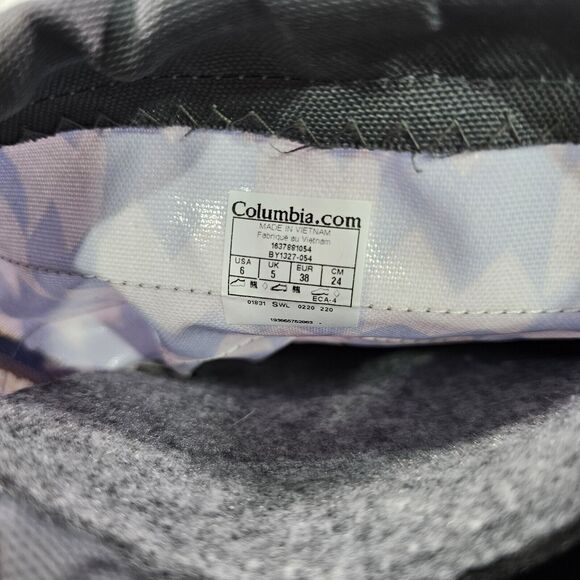 Columbia WOMENS YOUTH SZ 6 Powderbug Plus II Print Snow Boot Waterproof Purple - Picture 10 of 11